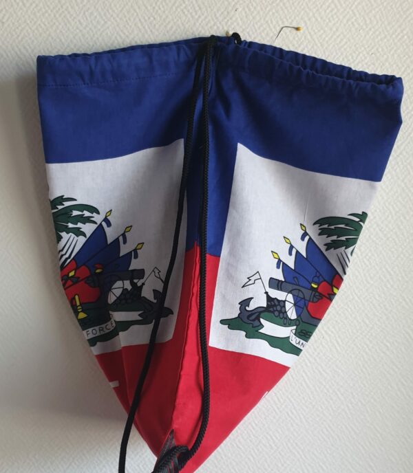 Sac polochon en coton assorti du drapeau Haïti